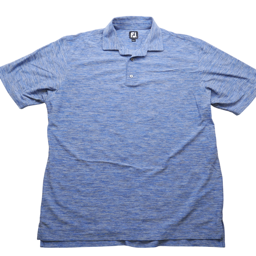 FootJoy Golf Polo Shirt Mens XL Blue Heather Performance Stretch Short Sleeve